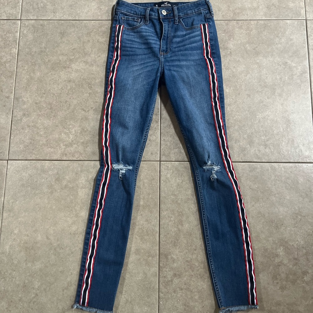 Hollister 0L High-Rise Crop Super Skinny Classic Stretch Jeans Size 24W 28L